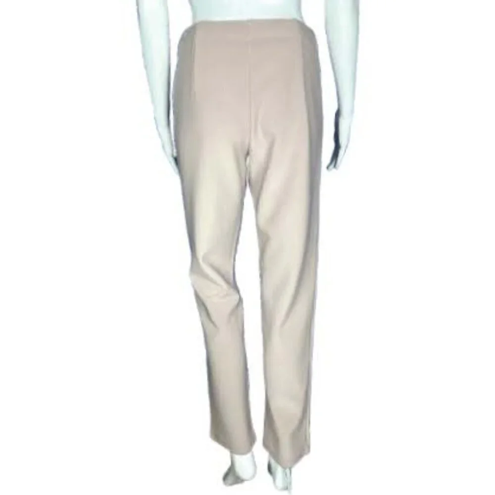 T Tahari Pull On Office Work Pants Size 4 Blush Dune Shadow Elastic Waist NWOT